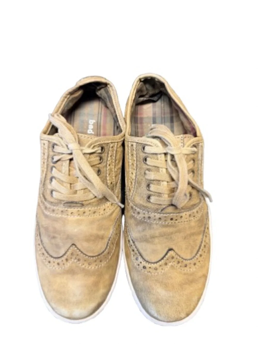 Bed Stu Men’s Distressed Leather Wingtip Oxford Sneakers Brogue Size Unknown